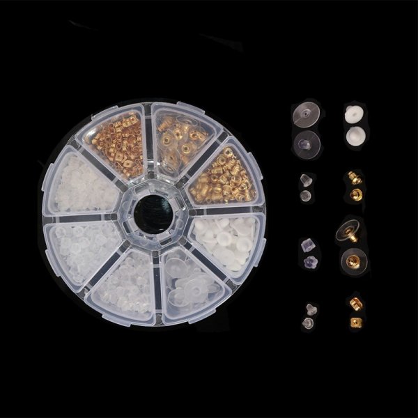 Set mit 400 gemischten N&deg;02 Ohrst&ouml;pseln (200 Paare) f&uuml;r Ohrringe.