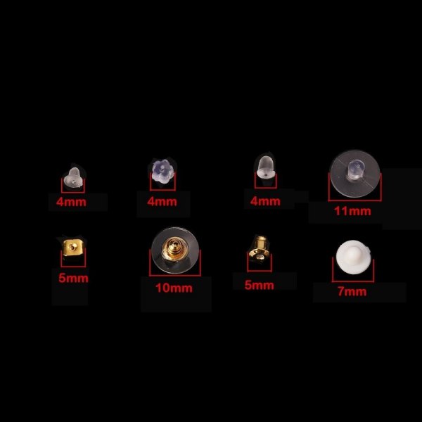 Set mit 400 gemischten N&deg;02 Ohrst&ouml;pseln (200 Paare) f&uuml;r Ohrringe.