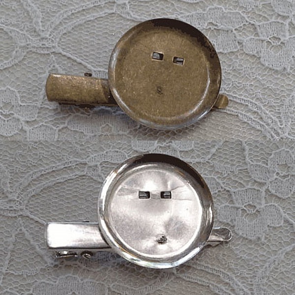 Satz von 5 Halterungen f&uuml;r Tablettstifte - Bronzefarben 48 mm x 8 mm.