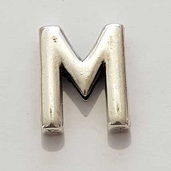 Passant 25 mm en Zamak Lettre M  Argent