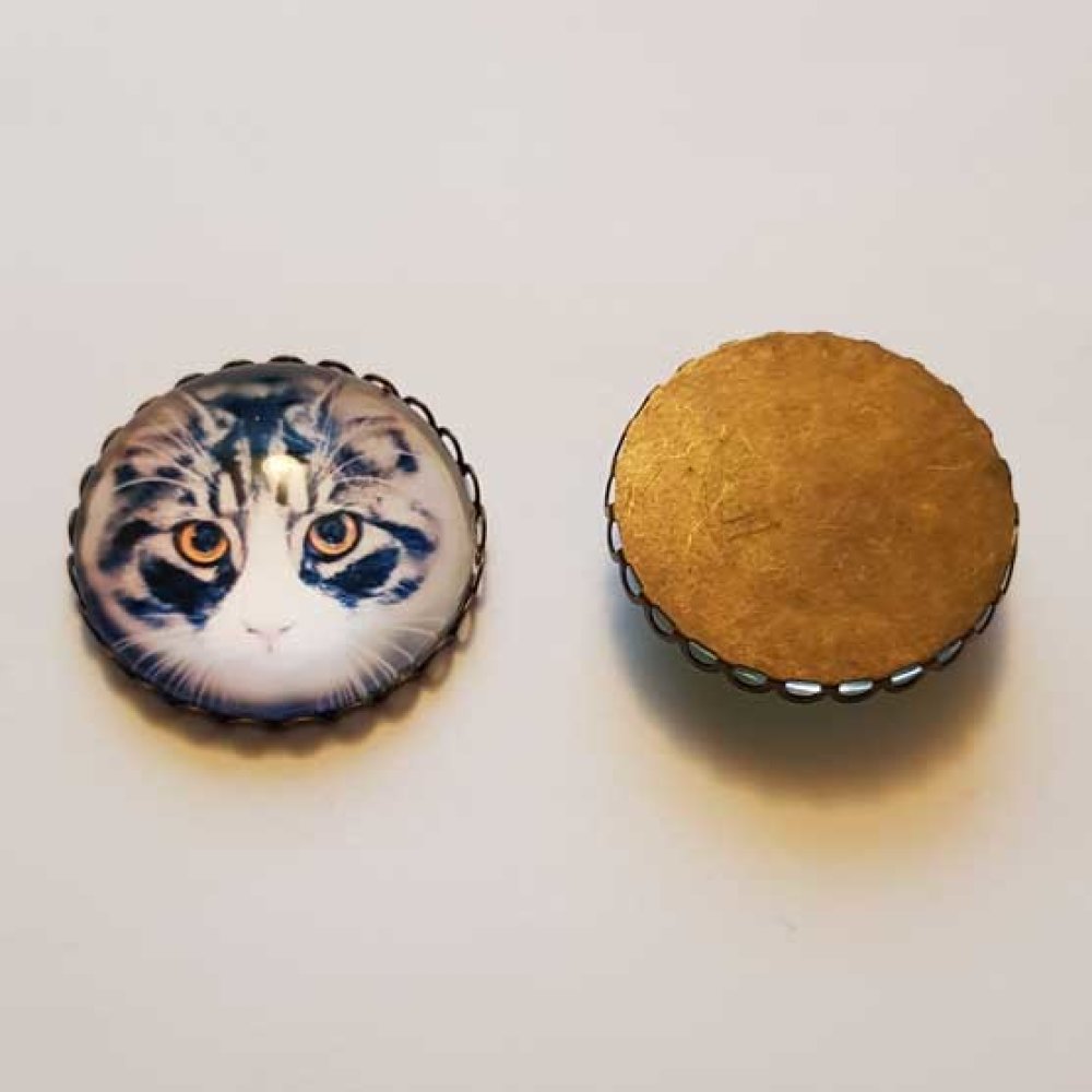 Pendentif Cabochon 30 mm Fantaisie N°07-05 chat