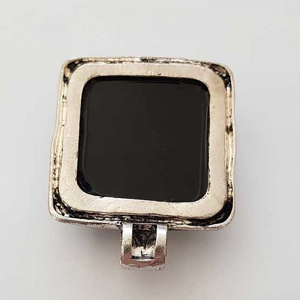 Pendentif N&deg;001-G en Alliage Carr&eacute; Noir