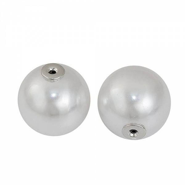 Perle 1 Loch Druckknopf 12 mm Wei&szlig;