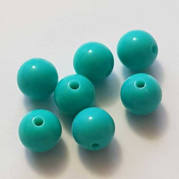 Perle Acrylique Ronde 10 mm Vert 02 x 1 Pi&egrave;ce