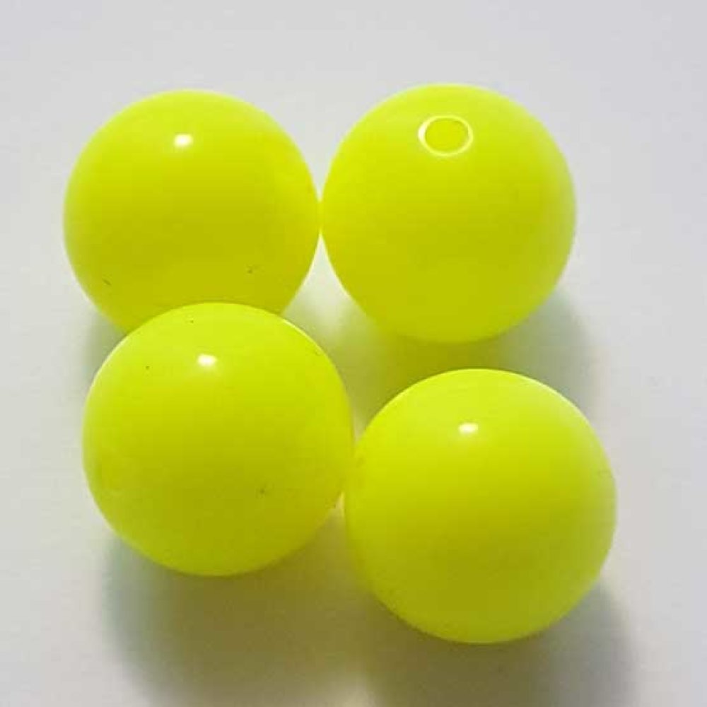 Perle Acrylique Ronde 16 mm Jaune 01 x 1 Pièce