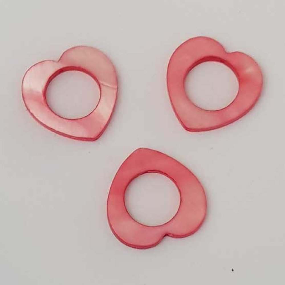 Perle Coeur Nacre 25 x 25 mm Rose 01