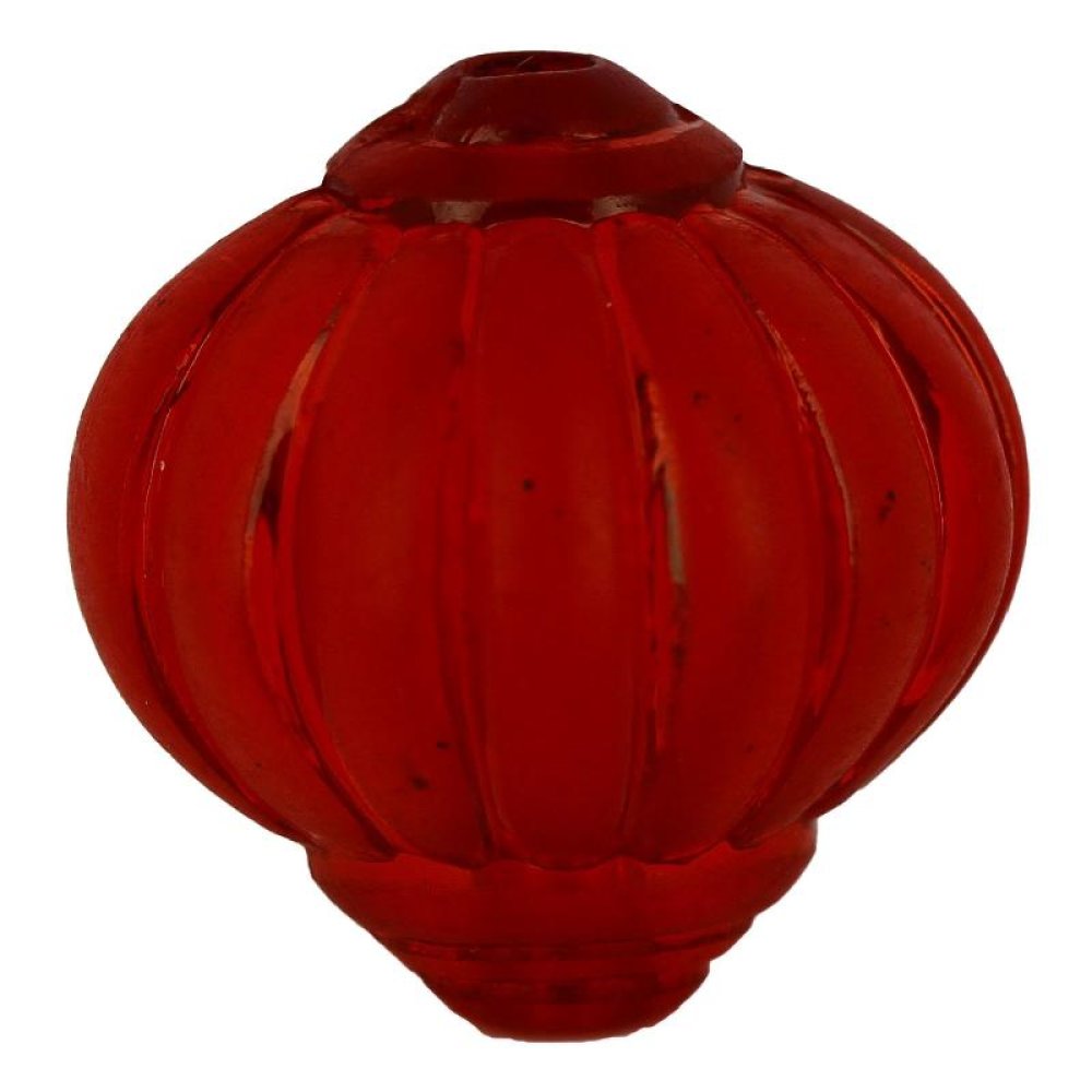 Perle Lucite Form Lampion gestreift Rot