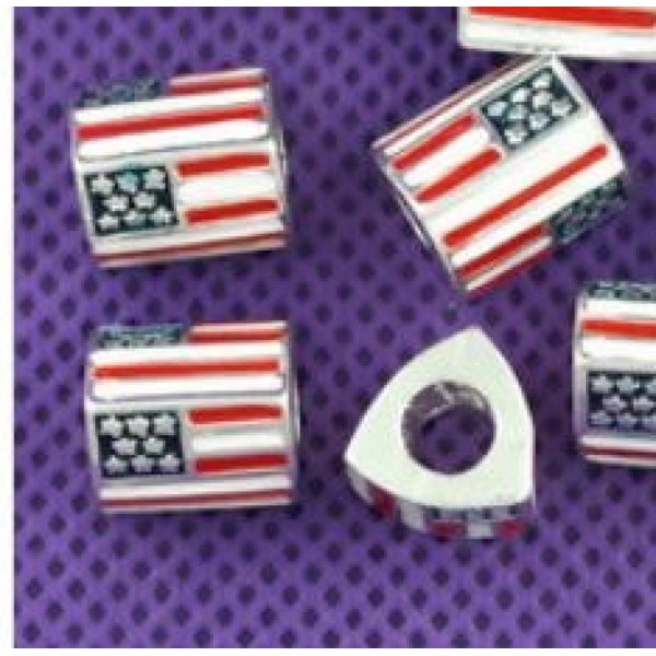 Perle N&deg;0002 Emailflagge Tricolor Kompatibel