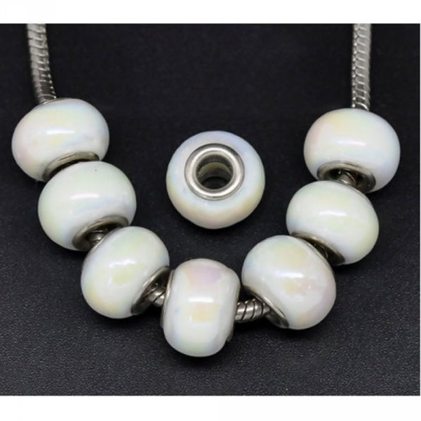 Perle N&deg;0052 Blanc AB compatible europ&eacute;en