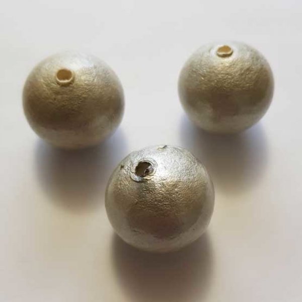 Perle Ronde Papiermach&eacute; GT 30mm Grau Maus