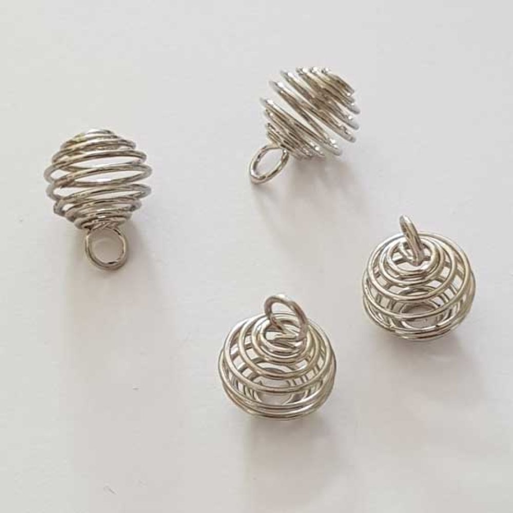 Perle Spiralfeder Käfig 11 mm Silber Nr. 02