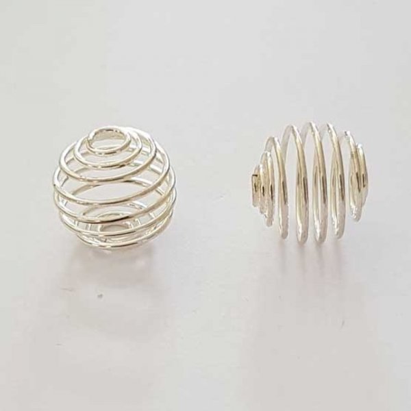 Perle Spiral Ressort Cage 13 mm Argent N&deg;05