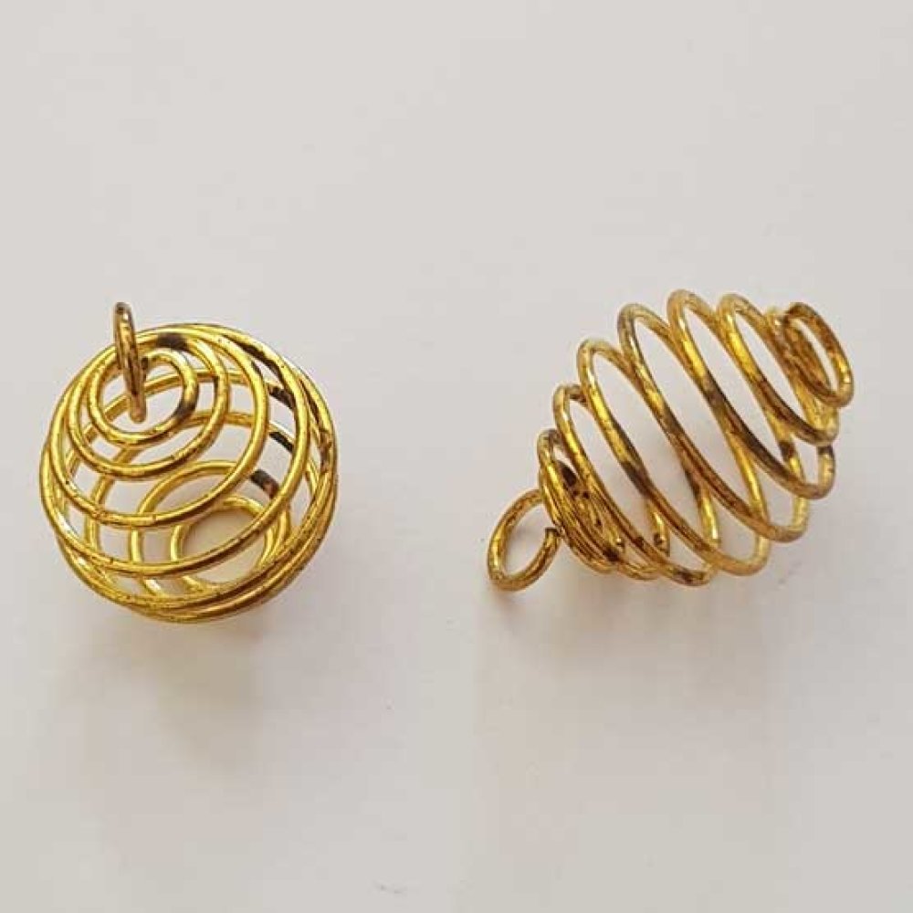 Perle Spiralfeder Käfig 19 mm Vergoldet Nr. 06