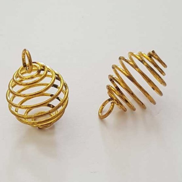 Perle Spiralfeder K&auml;fig 19 mm Vergoldet Nr. 06
