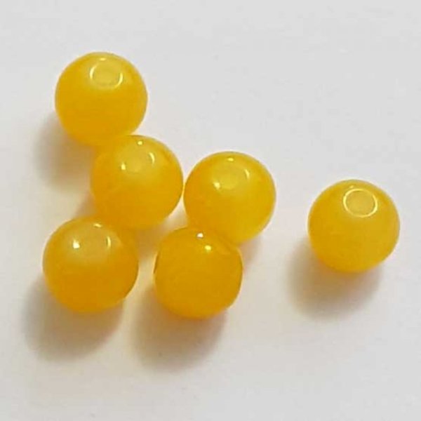 Perle Verre Ronde 08 mm Orange 01 x 1 Pi&egrave;ce