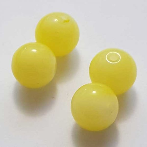 Perle Verre Ronde 14 mm Jaune 01 x 1 Pi&egrave;ce
