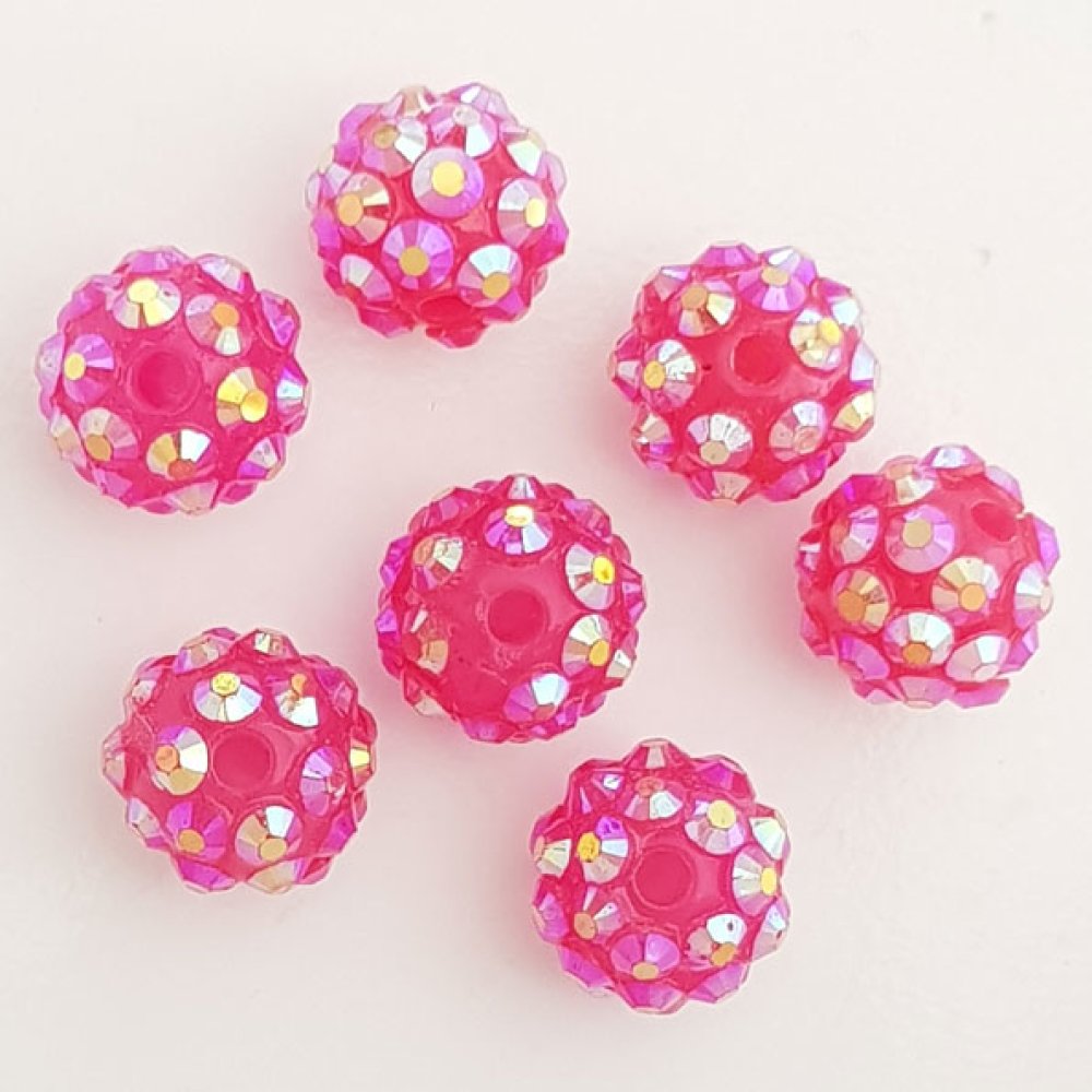 Acrylperle und Strass 10 mm Shamballa-Stil Nr. 02