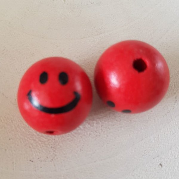 Holzperle Kopf Figur N&deg;03 Rot