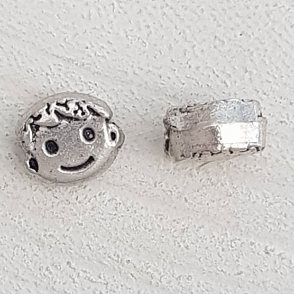 Metallperle Junge 3D Silber N°03