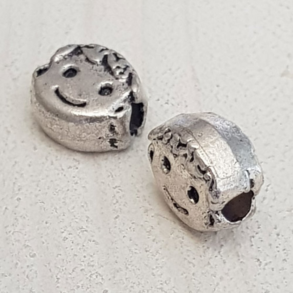 Metallperle Junge 3D Silber N°03