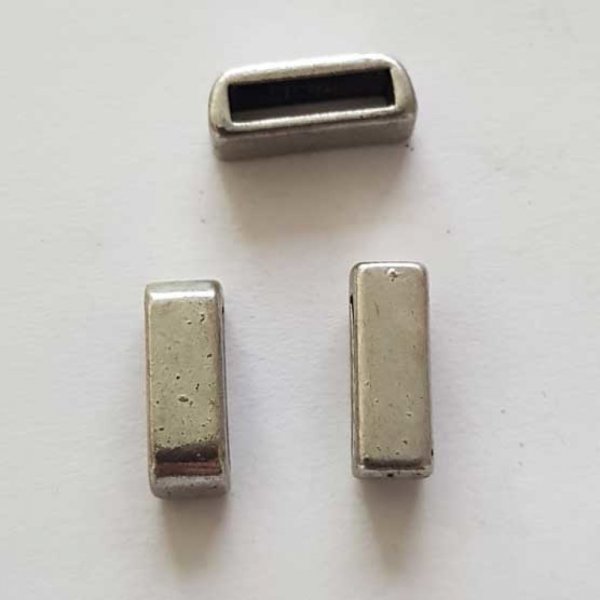 Perle passant pour cuir 10 mm Argent N&deg;17