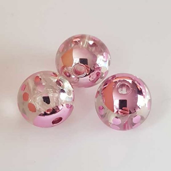 Perle ronde plastique fantaisie violet 18 mm N&deg;08