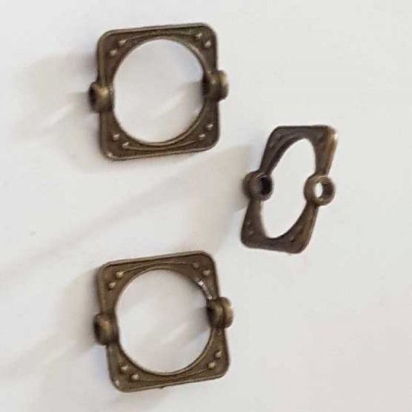 Perle rondelle plate anneau intercalaire en m&eacute;tal argent&eacute; 013 Bronze