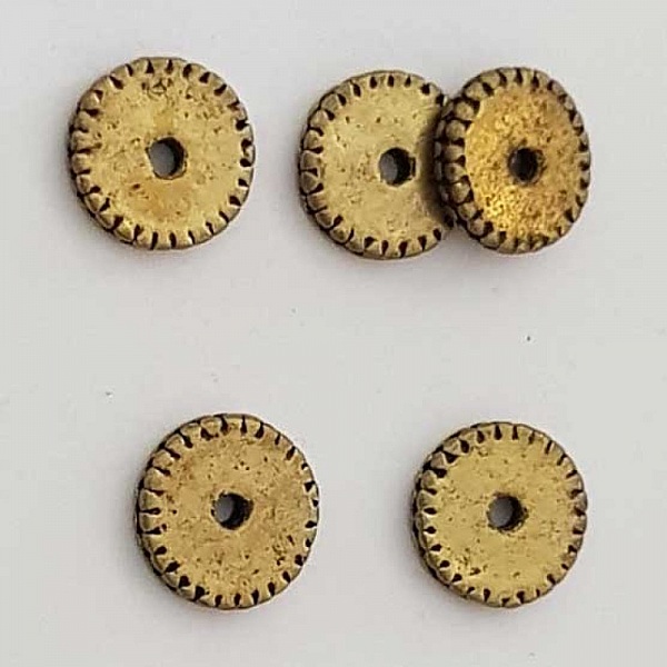 Perle rondelle plate anneau intercalaire en m&eacute;tal argent&eacute; 001 Bronze