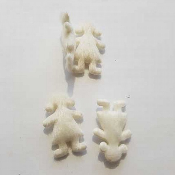 Personnage bomb&eacute; blanc feutrine scrapbooking 36mm