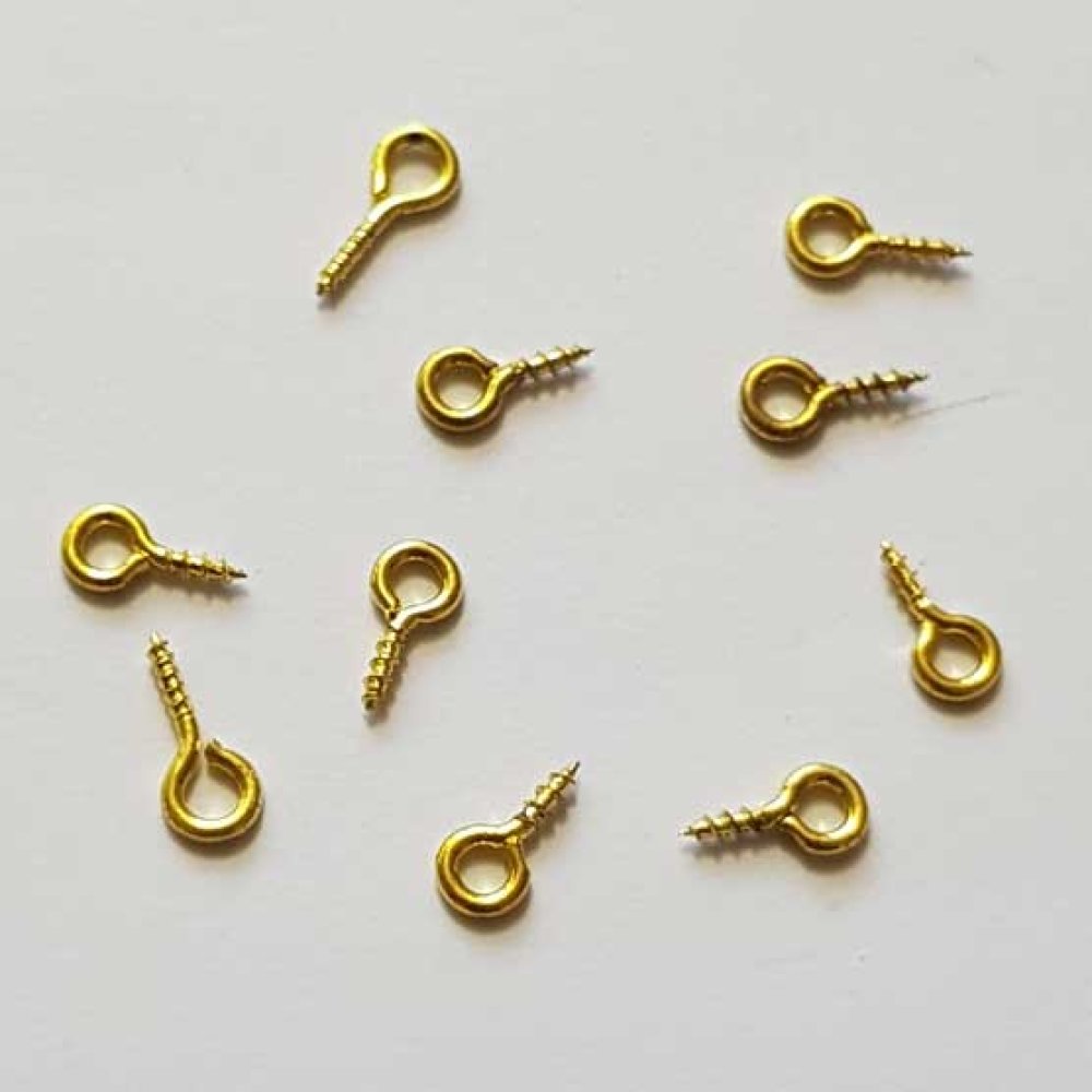 Piton à vis 10 x 4 mm Doré x 10 pièces