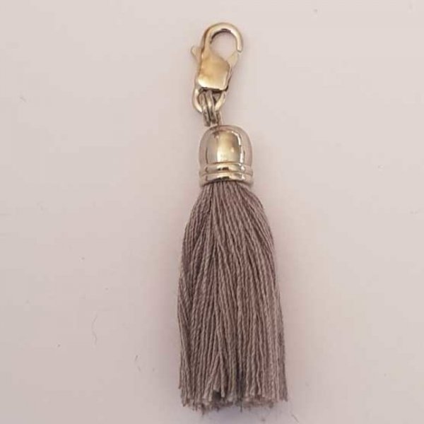 Pompon Mousqueton 45 mm Rose P&acirc;le