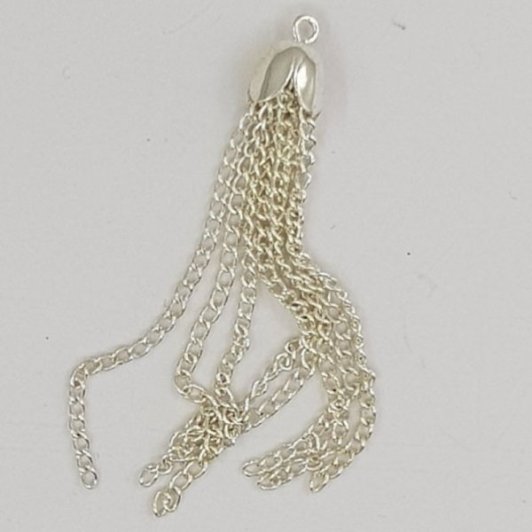 Pompon en m&eacute;tal Pampille Argent&eacute; N&deg;08