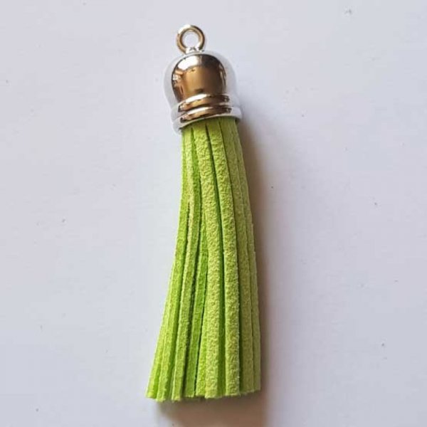 Pompon su&eacute;dine uni 60 mm N&deg;39 Vert Fluo