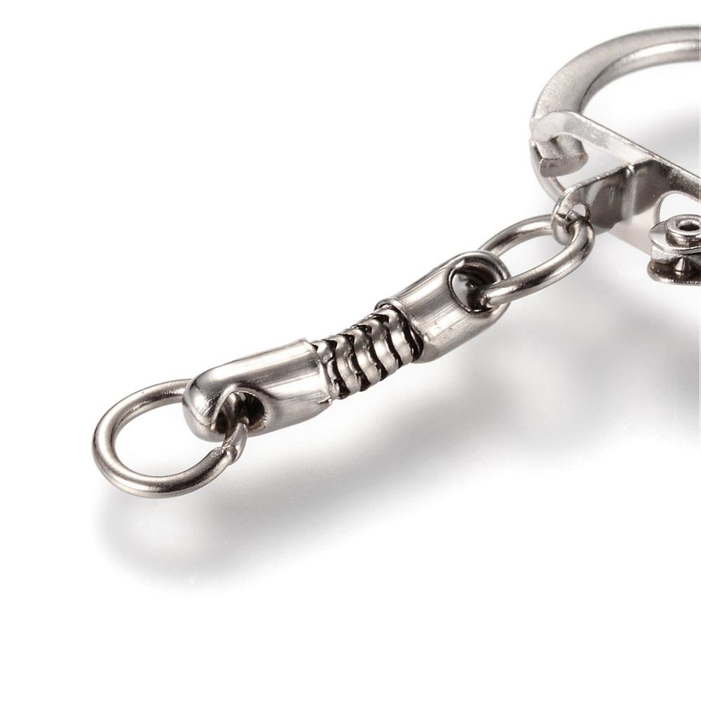 Versilberter Schlüsselanhänger aus Metall 5 cm