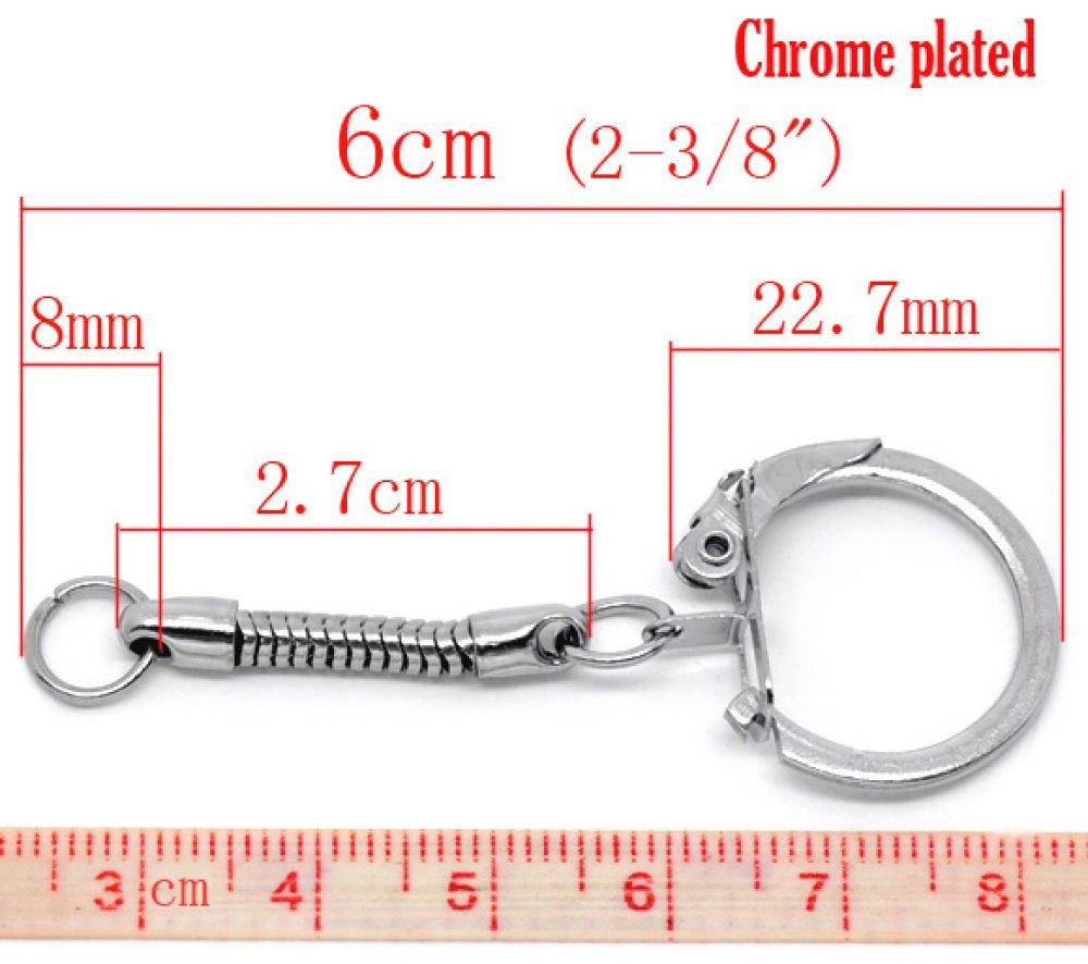 Versilberter Schlüsselanhänger aus Metall 6 cm