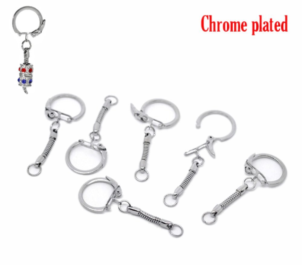 Versilberter Schlüsselanhänger aus Metall 6 cm
