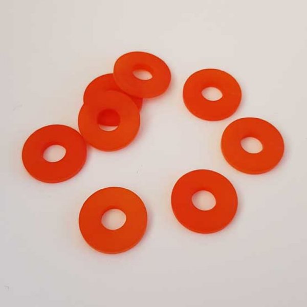 Rondelle Plate Mat Orange 16 mm N&deg;01