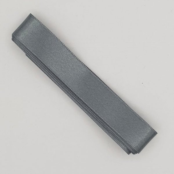 Ruban satin Gris Fonc&eacute; double face de 16 mm x 1 m&egrave;tre