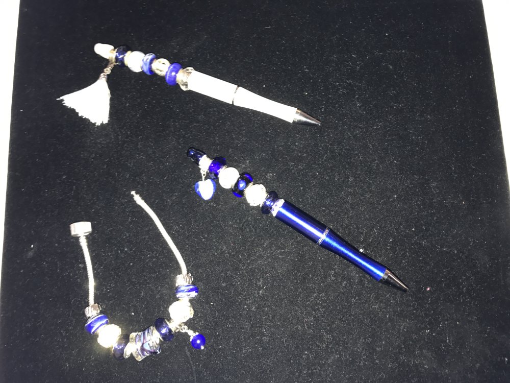 Azurblauer Perlen-Dekorierstift zum Selbstgestalten x 1 Stück