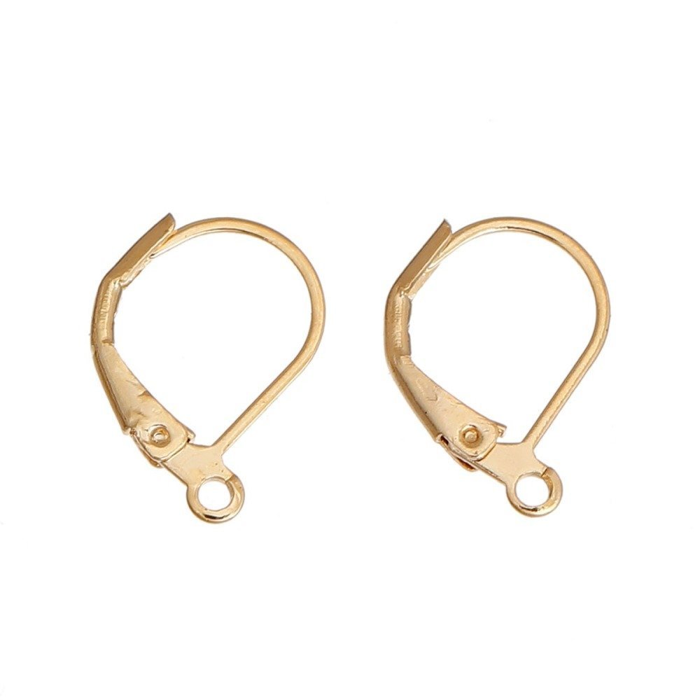 Support Boucle d'oreille Dormeuse N°16 Plaqué Or 14K x 5 paires