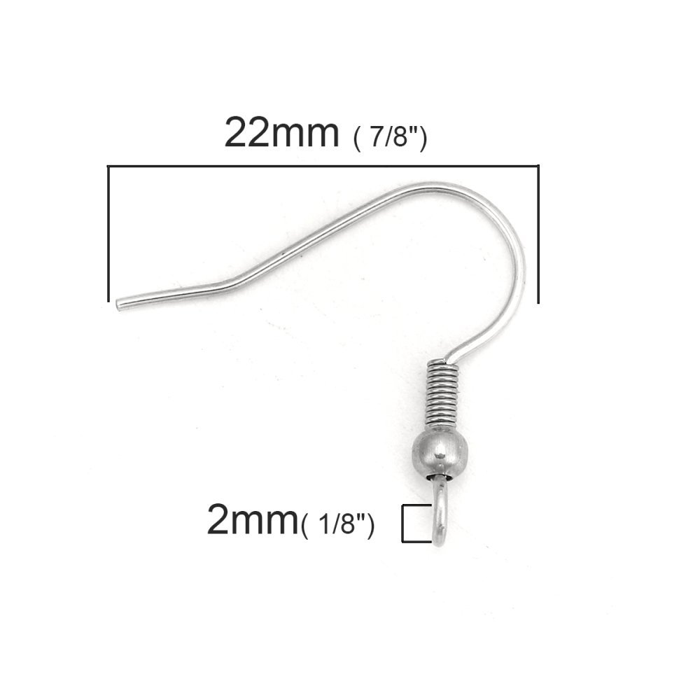 Halter Ohrring Haken Edelstahl Nr. 03 x 5 Paare