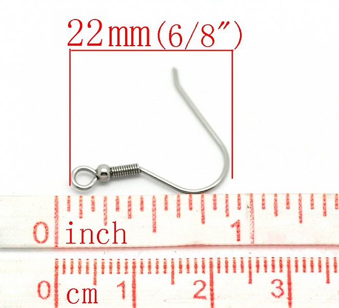 Halter Ohrring Haken Edelstahl Nr. 07 x 1 Paar