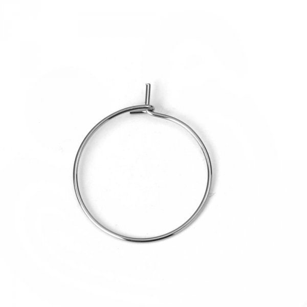 Halterung Ohrring Creole Edelstahl Silber Nr. 03-25 mm x 5 Paare