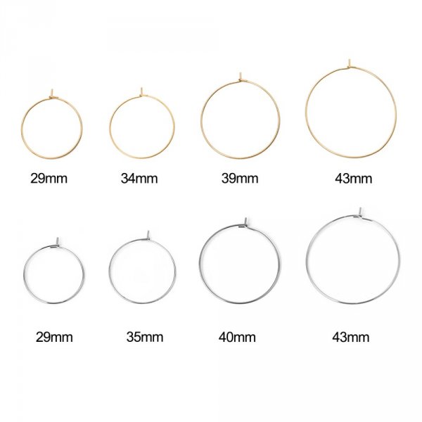 Halterung Ohrring Creole Edelstahl Silber Nr. 03-25 mm x 5 Paare