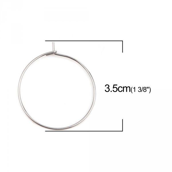 Halterung Ohrring Creole Edelstahl Silber Nr. 03-30 mm x 5 Paare