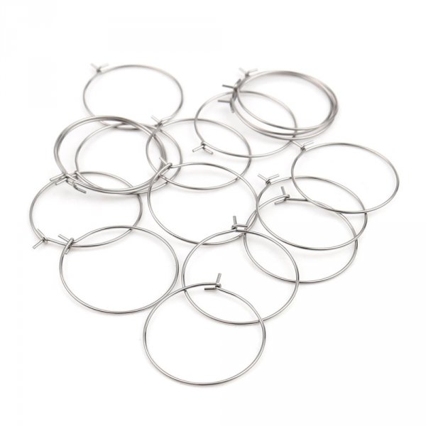 Halterung Ohrring Creole Edelstahl Silber Nr. 03-30 mm x 5 Paare