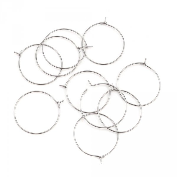 Ohrringhalter Creole Edelstahl Silber Nr. 03-35 mm x 5 Paare
