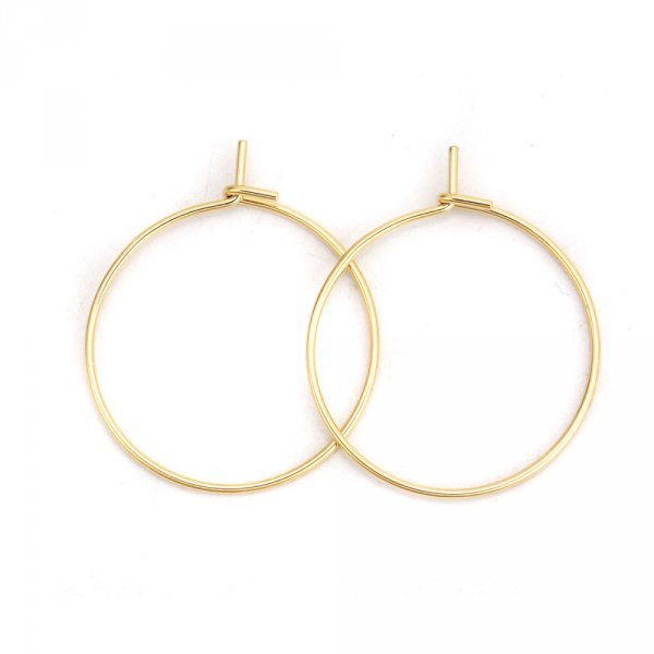 Ohrringhalter Creole Edelstahl vergoldet Nr. 03-20 mm x 5 Paare