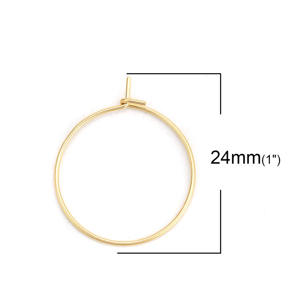 Ohrringhalter Creole Edelstahl vergoldet Nr. 03-20 mm x 5 Paare