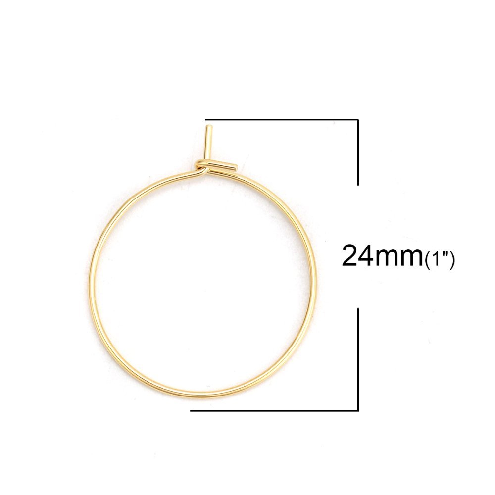 Ohrringhalter Creole Edelstahl vergoldet Nr. 03-20 mm x 5 Paare